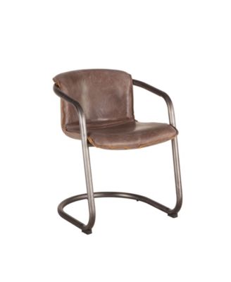 World Interiors Chiavari Distressed Leather Dining Chairs, Set of 2