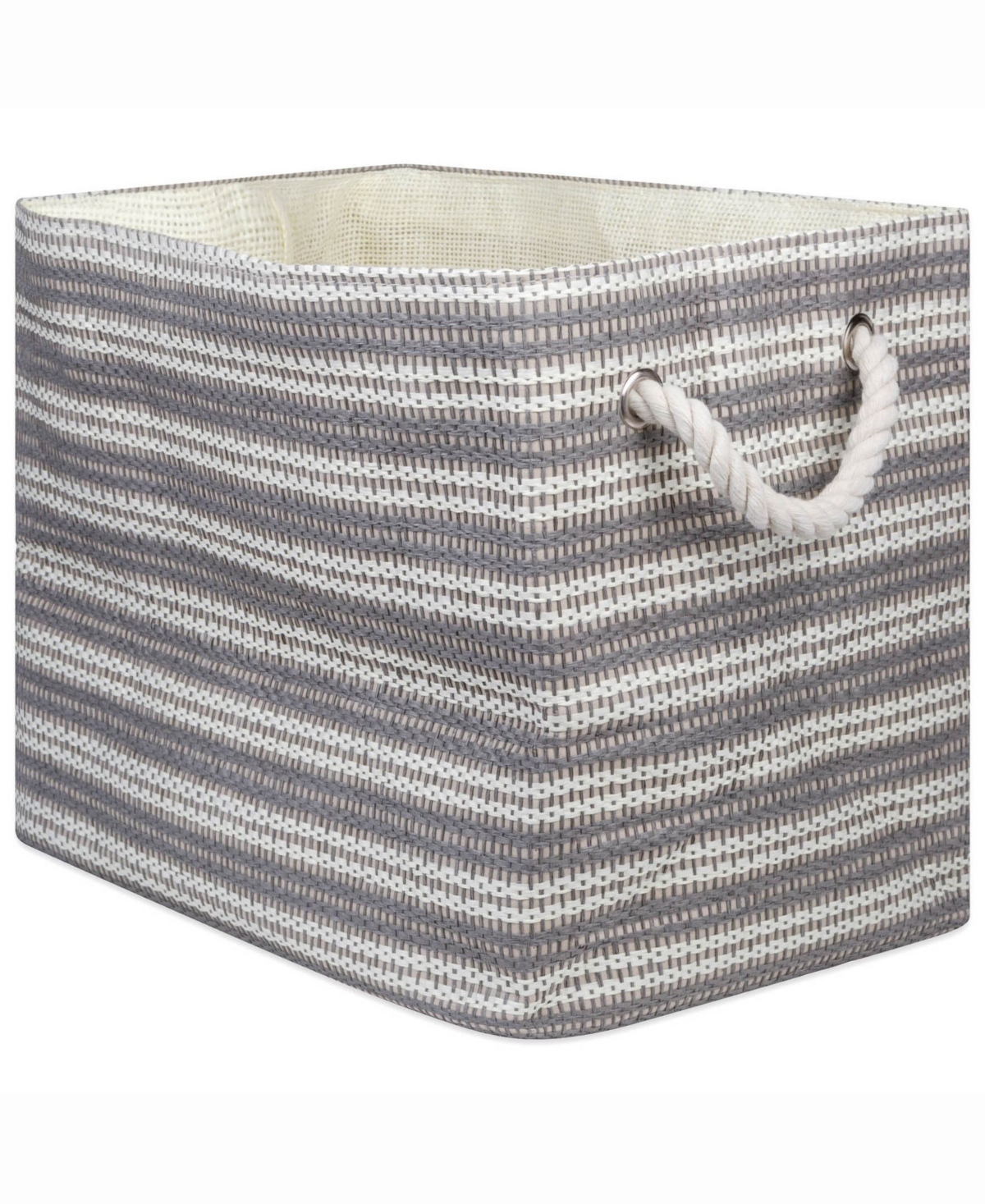 17" Rectangle Basket Weave Storage Bin - Grey