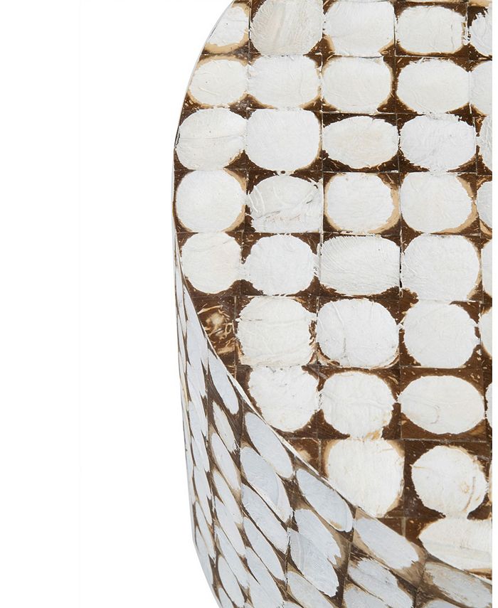 East At Main Dalton Coconut Shell Inlay Stool - Macy's