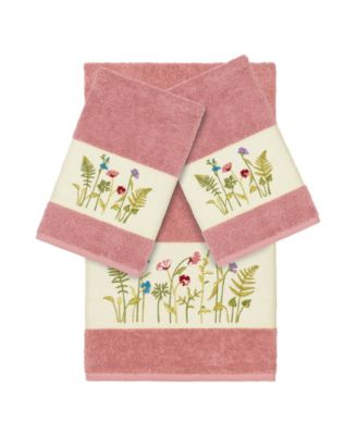 Turkish Cotton Serenity 3-Pc. Embellished Towel Set