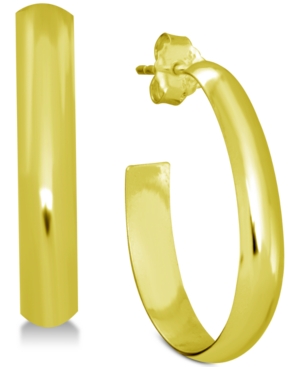 image of Essentials Polished Oblong Small Hoop in Fine Silver Plate Earrings