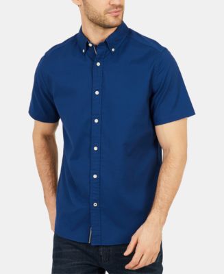 Nautica Men's Classic-Fit Solid Linen Short-Sleeve Shirt - Macy's