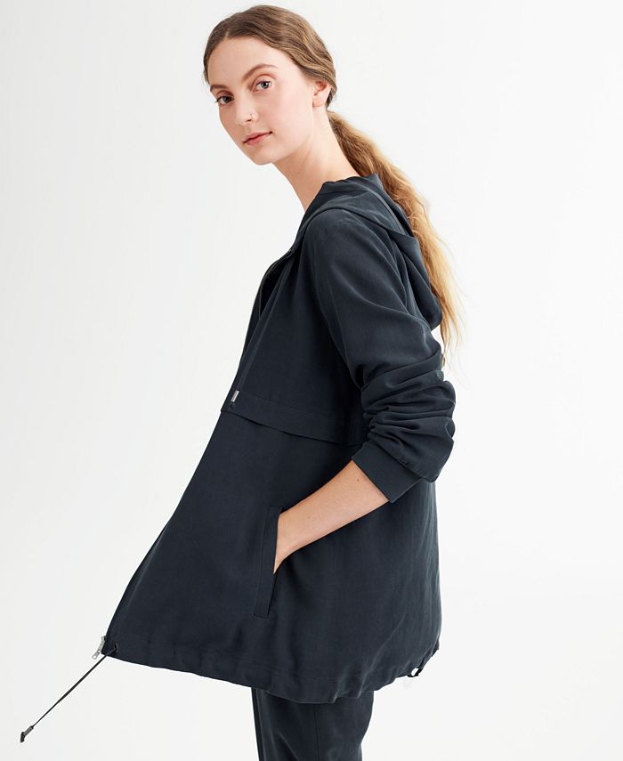 Eileen Fisher Hooded Zip-Front Tencel® and Recycled Polyester Jacket ...