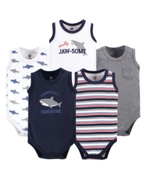 Hudson Baby Sleeveless Cotton Bodysuits 5 Pack