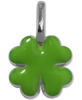 Alex Woo - Enamel Mini Clover Charm in Sterling Silver