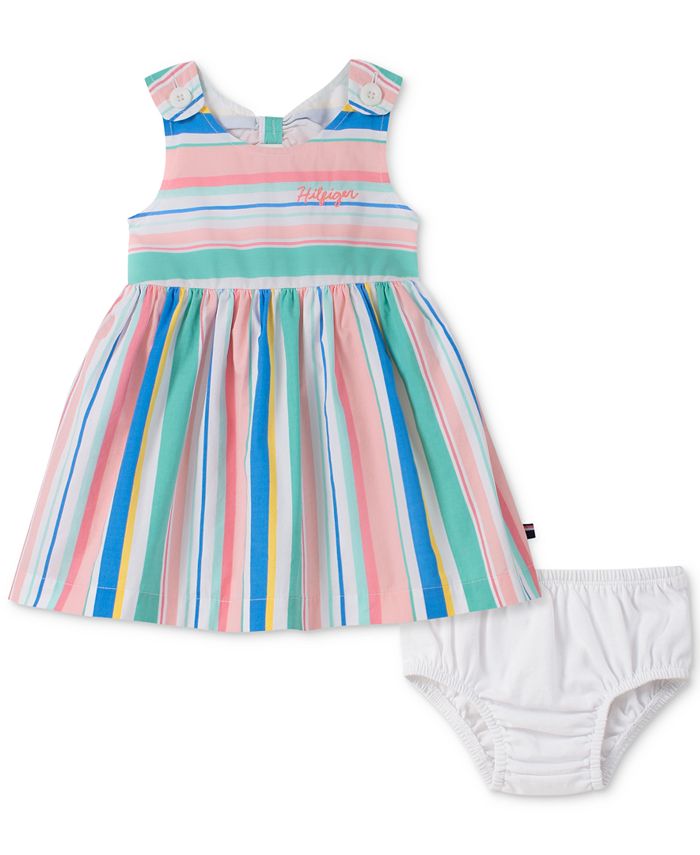 Tommy Hilfiger Baby Girls Striped Cotton Dress - Macy's