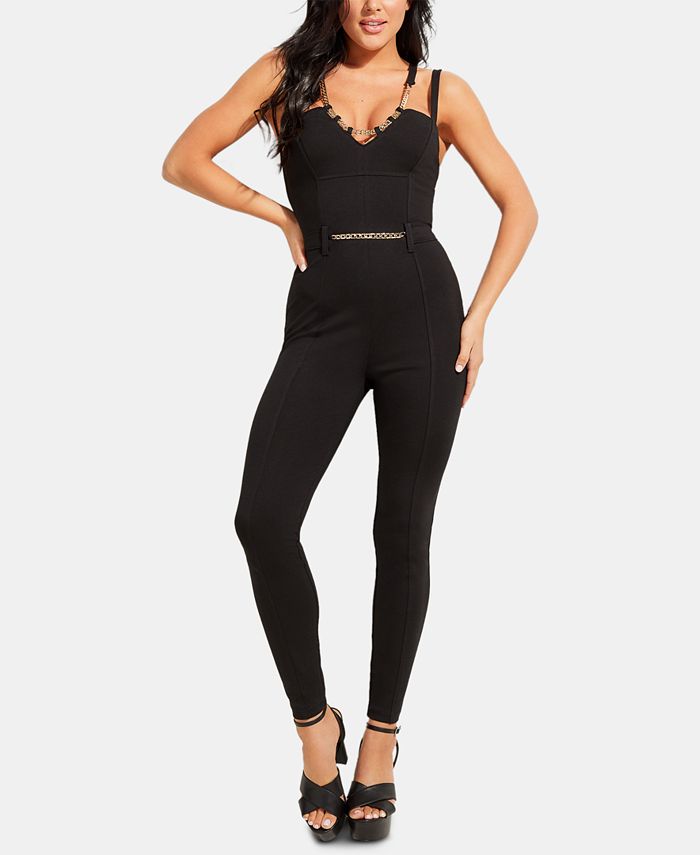 GUESS ChainEmbellished SeamDetail Jumpsuit Macy's