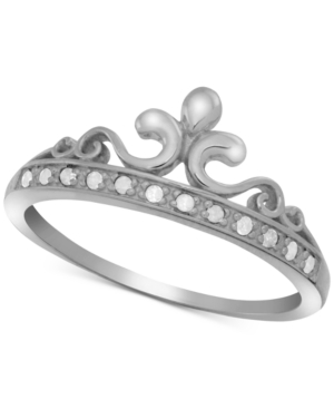 image of Diamond Crown Statement Ring (1/10 ct. t.w.) in Sterling Silver