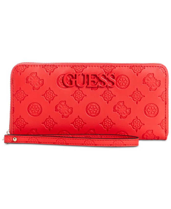 GUESS Kamryn Debossed Logo Zip Around Wallet Macy's