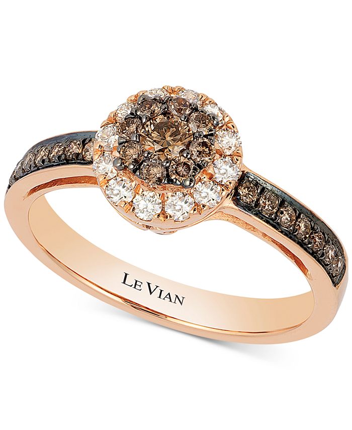 Le Vian Chocolatier® Diamond Ring (1/2 ct. t.w.) in 14k Rose Gold Macy's