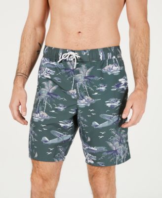 Lacoste - Men's Palm-Tree Graphic Swim Trunks