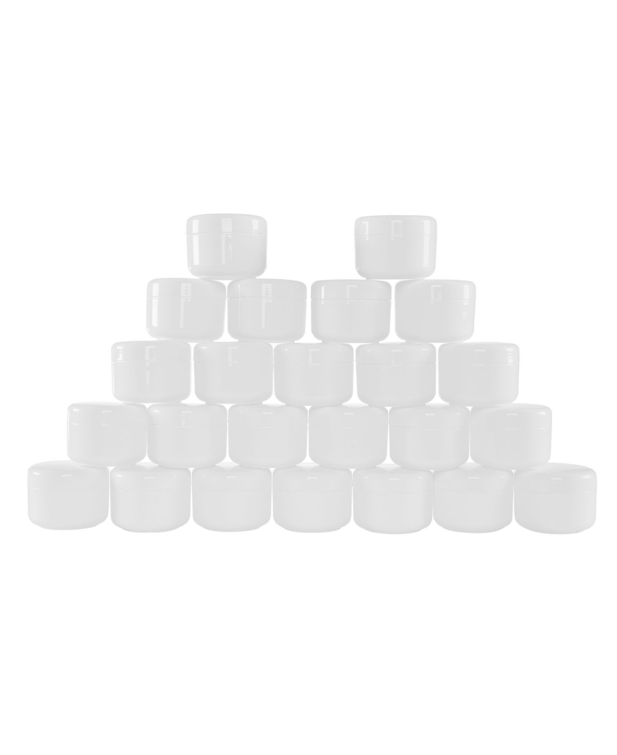 4 Ounce Plastic Jar Containers, 24 Pack of Storage Jars Inner and Outer Lid by Stalwart - White