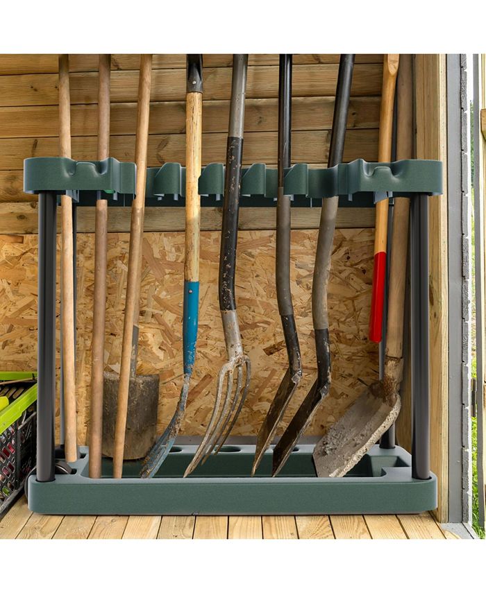 Trademark Global Stalwart Rolling Garden Tool Storage Rack Tower Fits 40 Tools Macy's