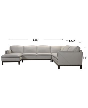 Furniture - Virton 136" 4-Pc. Leather Chaise Sectional Sofa, Created for Macy's