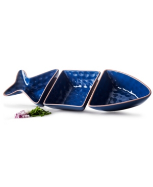 Widgeteer 3 Piece Fish Serving Bowls Set In Blue