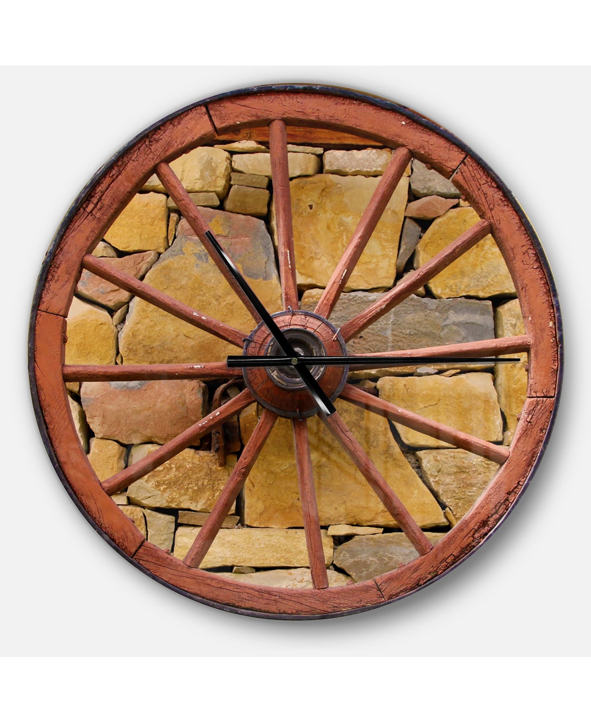Designart Oversized Rustic Round Metal Wall Clock