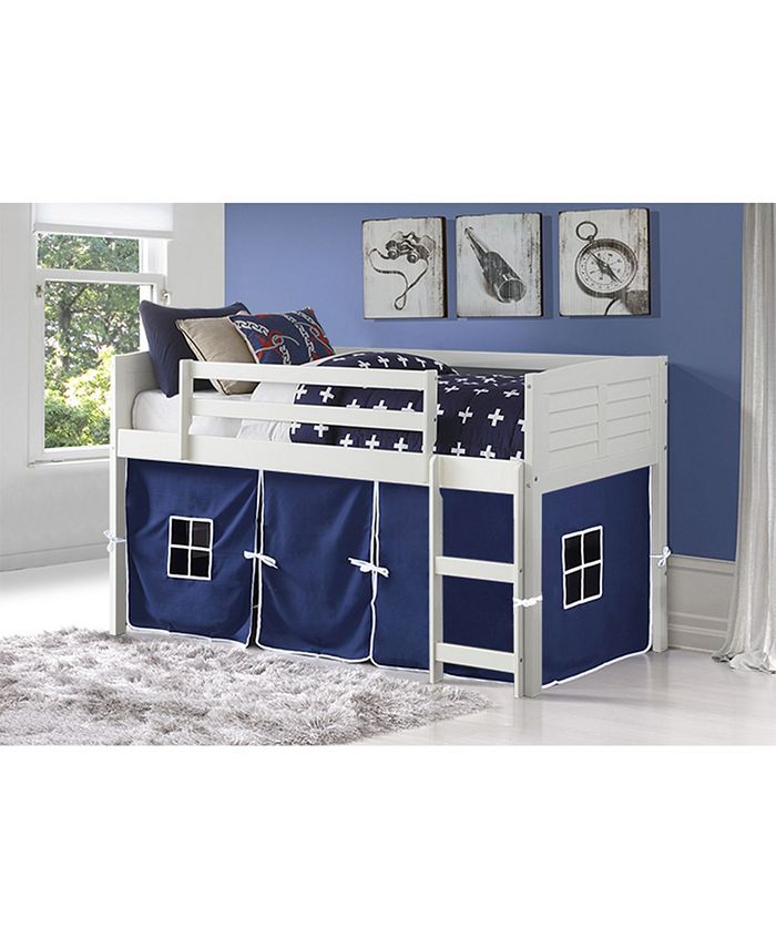 Donco Kids Twin Low Loft Bed with Tent Macy's