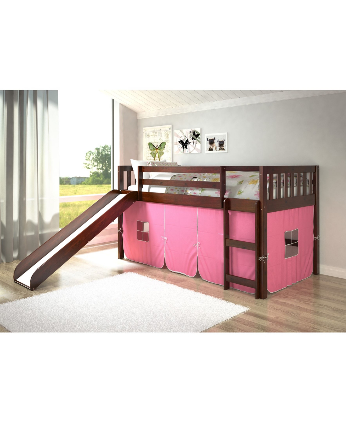 Donco Twin Mission Tent Loft Bed With Slide ModeSens