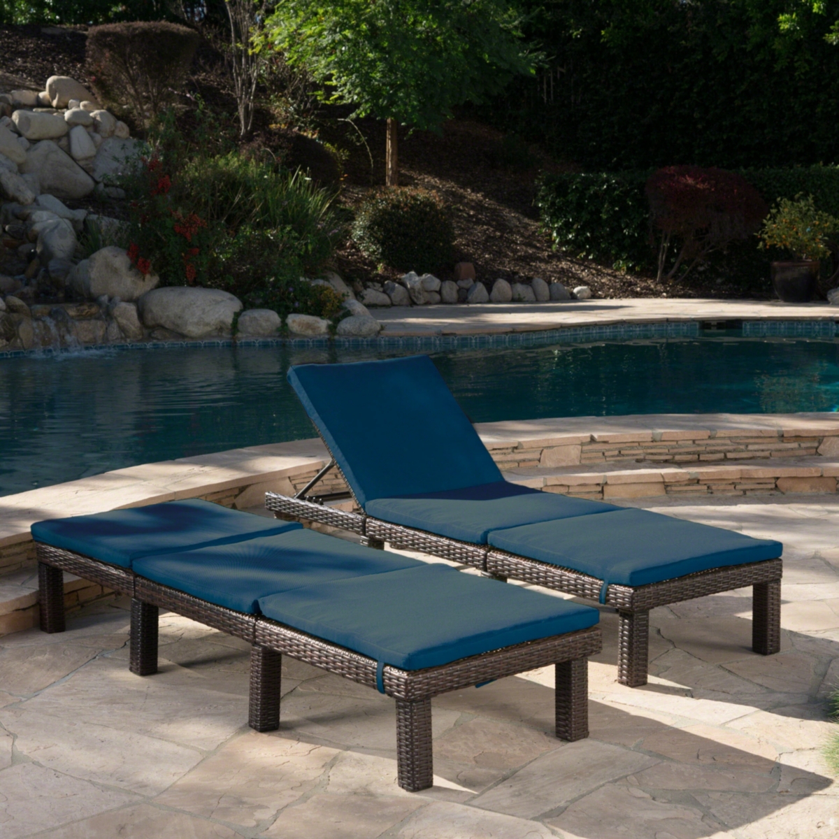 Jamaica Outdoor Chaise Lounge, Set of 2