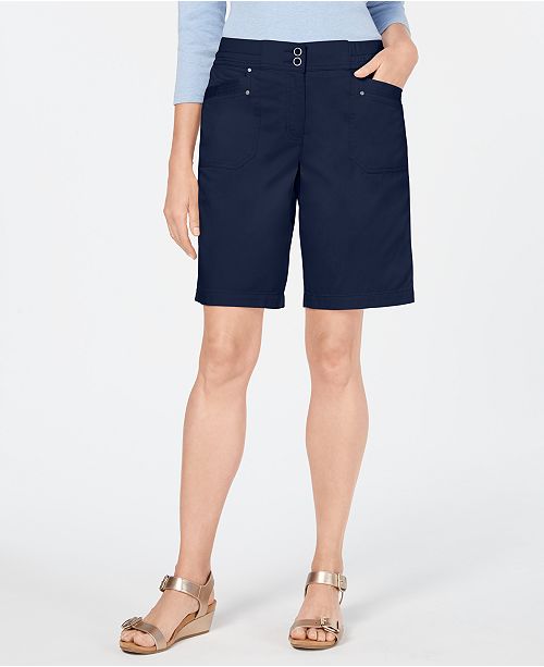 Karen Scott KnitWaistband Bermuda Shorts, Created for Macy's & Reviews