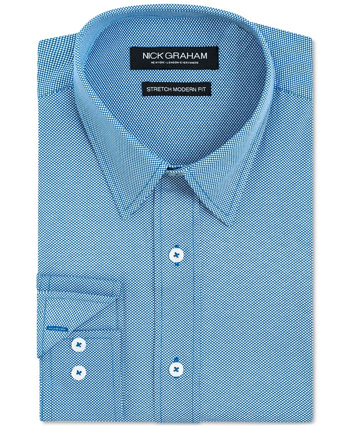 Nick Graham Men's Slim-Fit Pin-Dot Shirt - Macy's