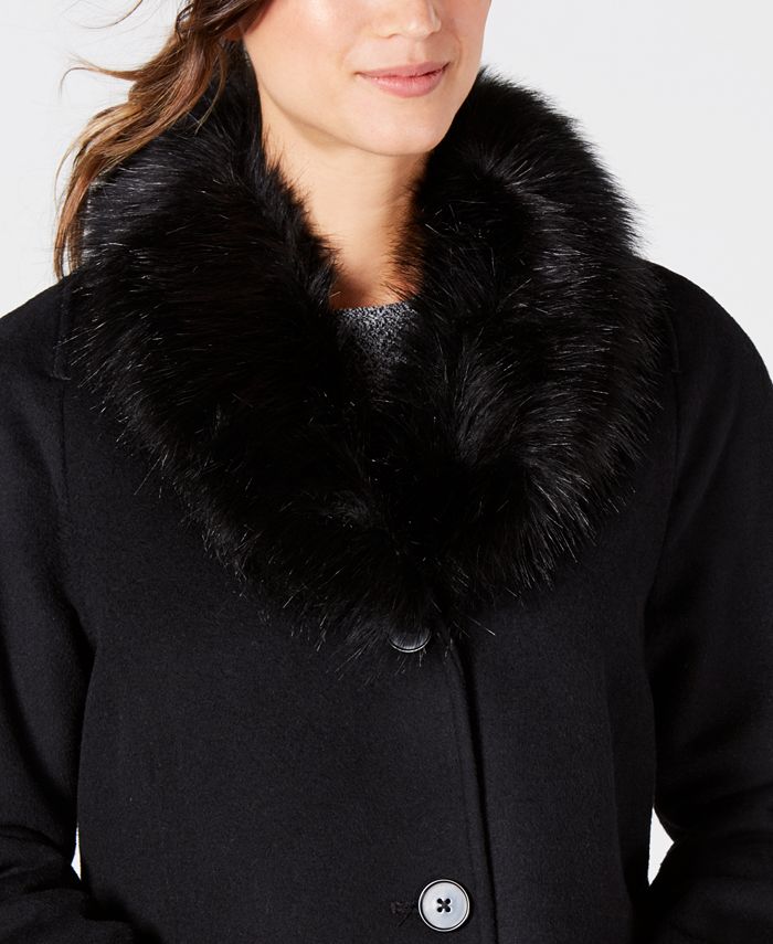 Jones New York FauxFurCollar Maxi Coat Macy's