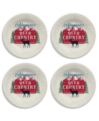 Abode Homewares - Vintage Lodge Deer Salad Plate S/4