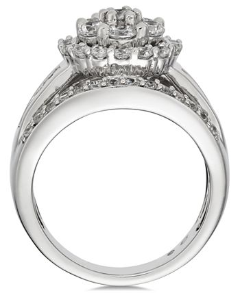 Macy's - Diamond Cluster Engagement Ring (2 ct. t.w.) in 14k White Gold