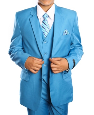 image of Tazio Little Boys Solid 2 Button Vested Boys Suit 5 Piece