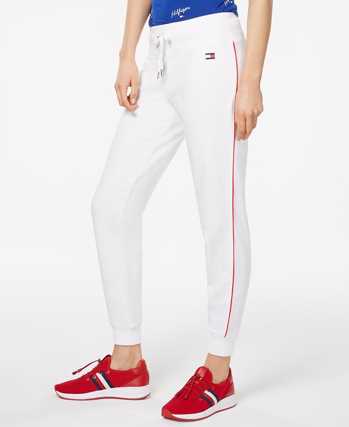Tommy Hilfiger Side-Stripe Ribbed-Cuff Sweatpants & Reviews - Pants ...