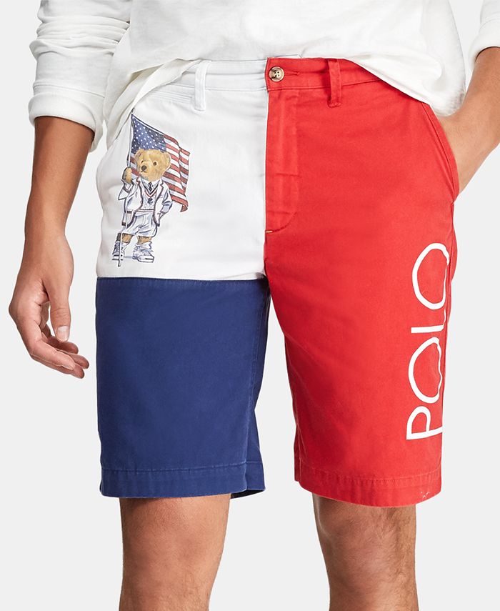 Polo Ralph Lauren Men's Chariots 10" Colorblocked Chino Shorts Macy's