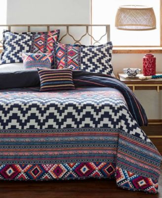 Azalea Skye - Kilim Stripe Indigo Comforter Set, Full/Queen