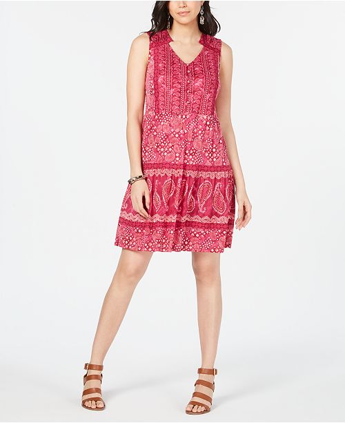 Style Co Petite Printed Peasant Dress Created For Macy S