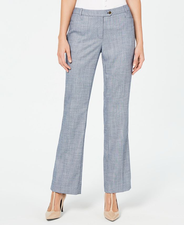 Calvin Klein Petite Denim Modern Straight-Leg Pants - Macy's