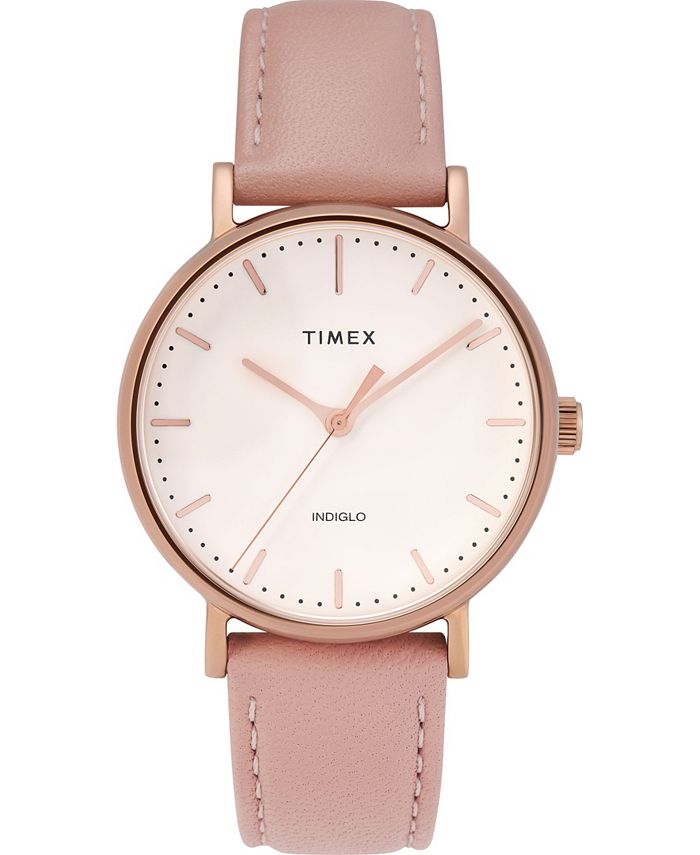 Timex Fairfield 37mm Leather Strap Watch Macy's
