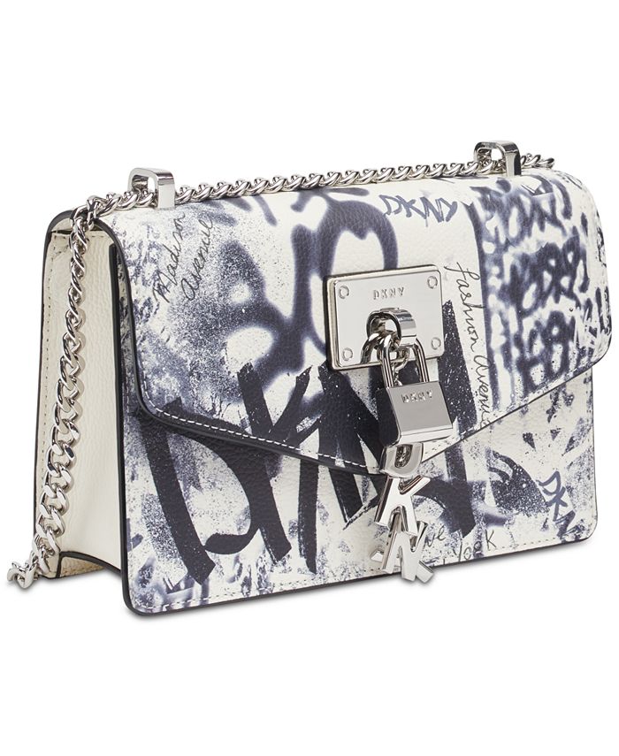 DKNY Elissa Graffiti Logo Leather Shoulder Bag, Created for Macy's Macy's