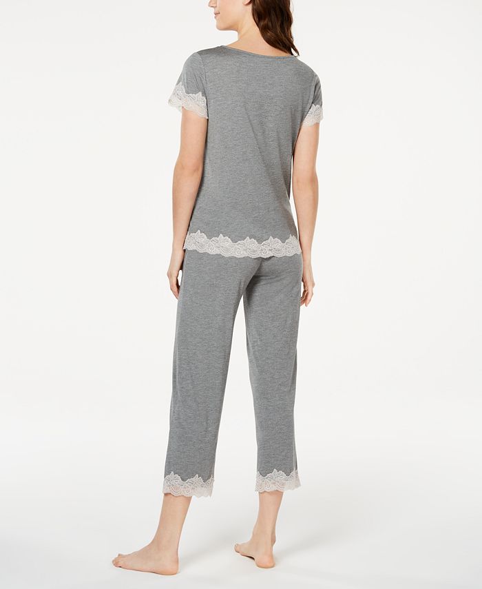 Charter Club Lace Trim Knit Pajamas Set, Created for Macy's - Macy's