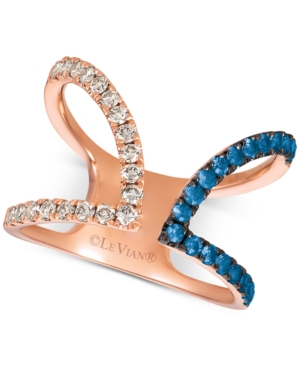 image of Le Vian Blueberry Sapphire (3/8 ct. t.w.) & Nude Diamond (1/3 ct. t.w.) Ring in 14k Rose Gold