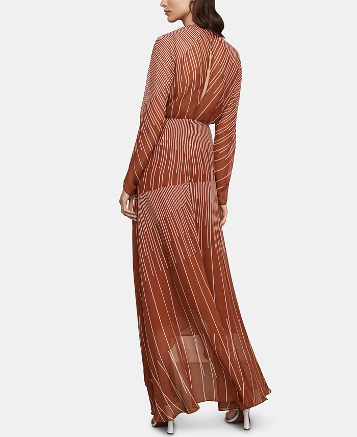 FAUX-WRAP CHIFFON DRESS WITH BLACK Sash Regency Plus Size main image 1