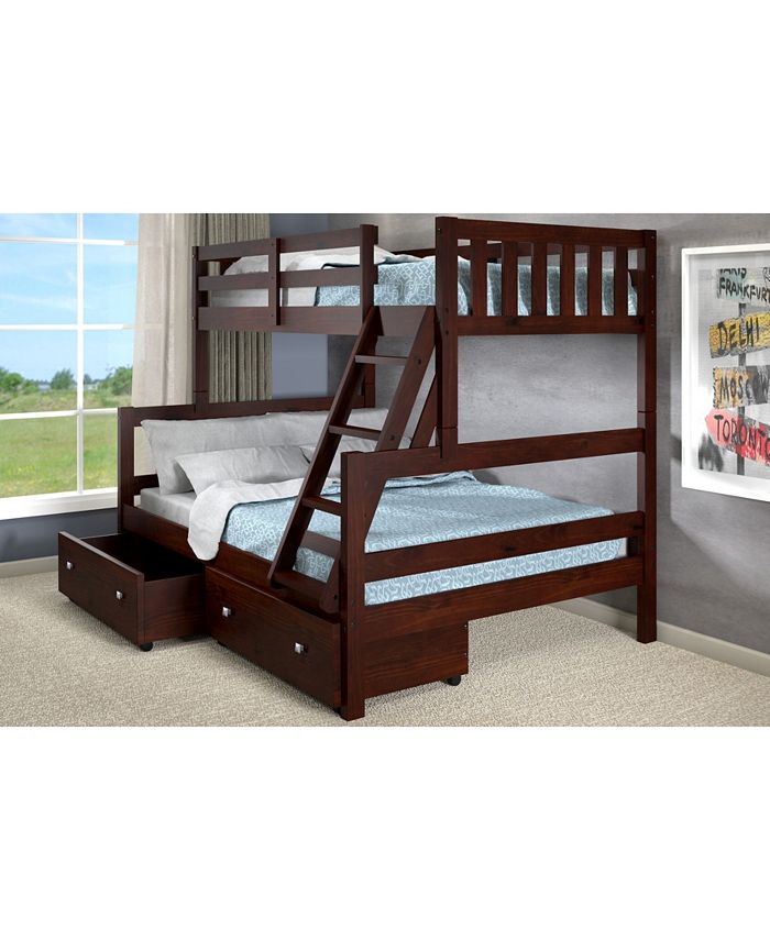 Donco Kids Twin Over Full Bunk Bed with Dual Underbed Drawers Macy s