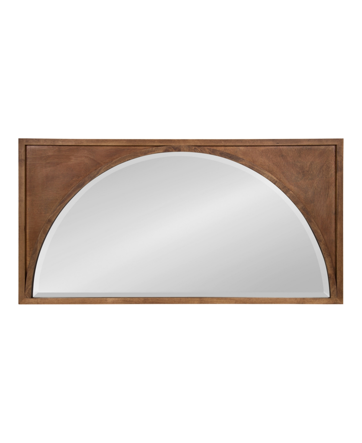 andover Wooden Wall Panel Arch Mirror - Brown