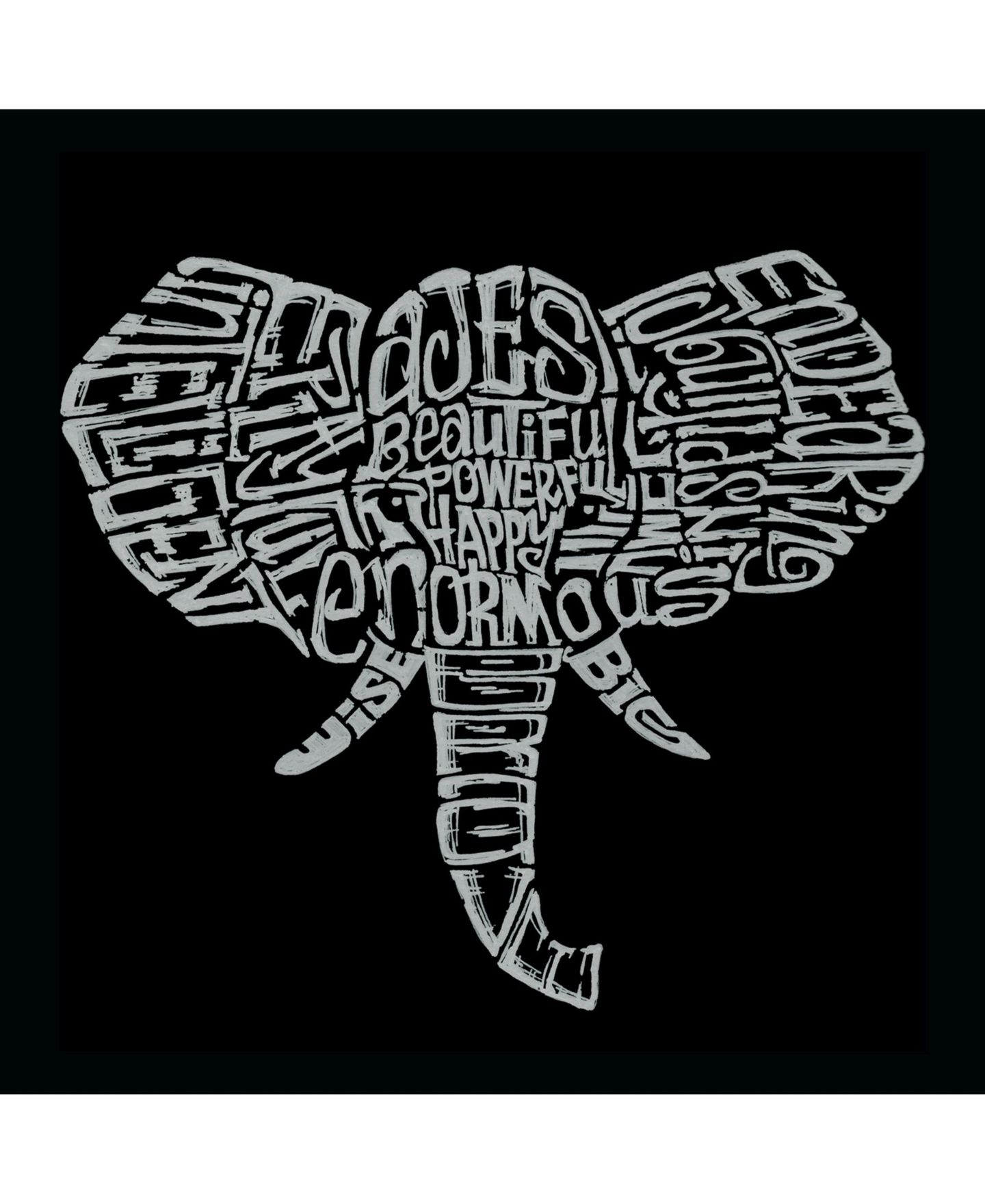 Мужская футболка LA Pop Art Cotton/Poly Blend Word Art - Elephant Tusks, цвет: Чёрный — фото 2