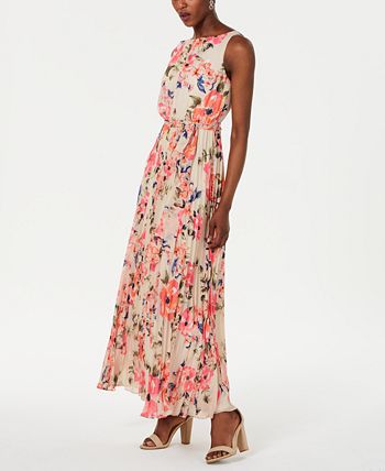 Jessica Howard Petite Floral Pleated Maxi Dress - Macy's