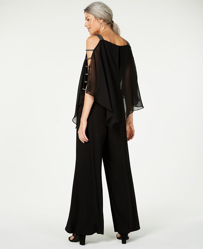 chiffon overlay jumpsuit