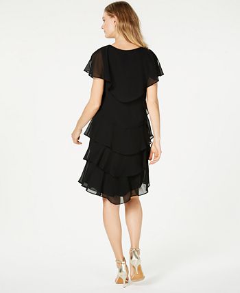 SL Fashions Tiered Rhinestone Capelet Dress & Reviews - Dresses - Women ...