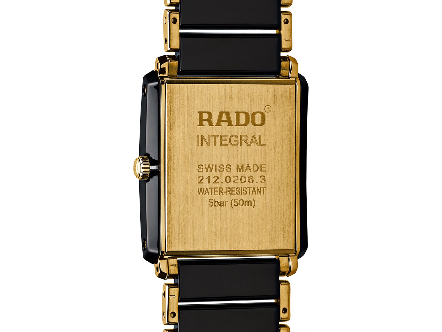 Часы Rado Unisex Swiss Integral Diamond Accent Black Ceramic & Gold-Tone Stainless Steel Bracelet Watch 31x41mm R20204712 — фото 4