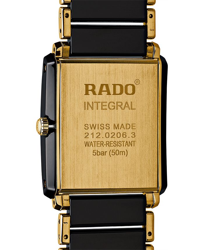 Rado Unisex Swiss Integral Diamond Accent Black Ceramic & Gold-Tone ...