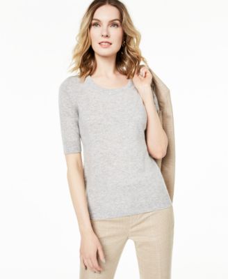 Charter Club - Elbow-Sleeve Cashmere Sweater