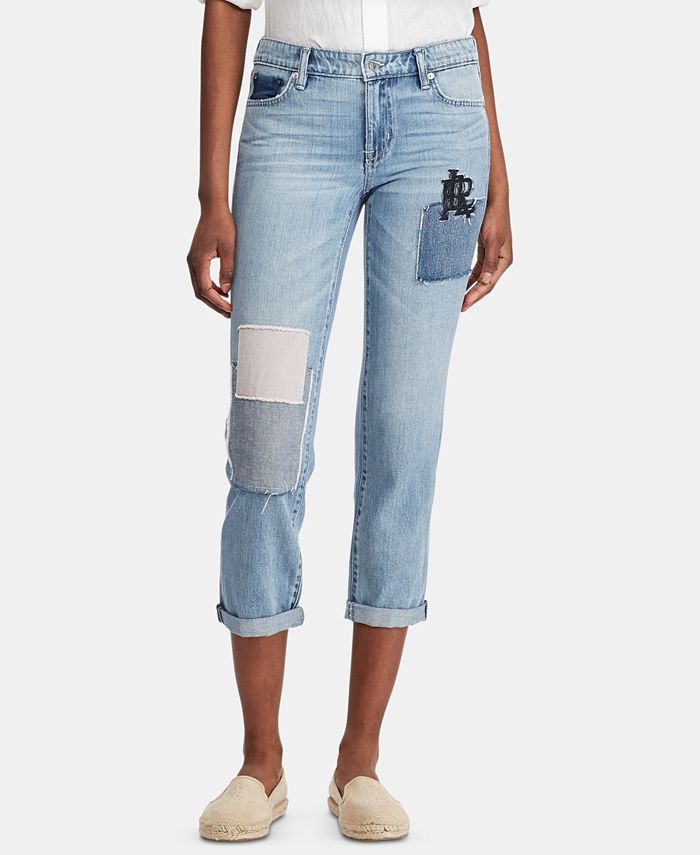 Lauren Ralph Lauren Relaxed-Fit Monogrammed Patch Estate Jeans ...