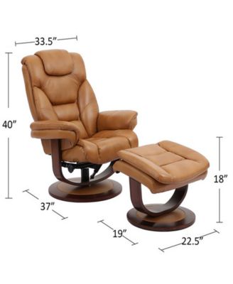 Faringdon Leather Euro Chair & Ottoman